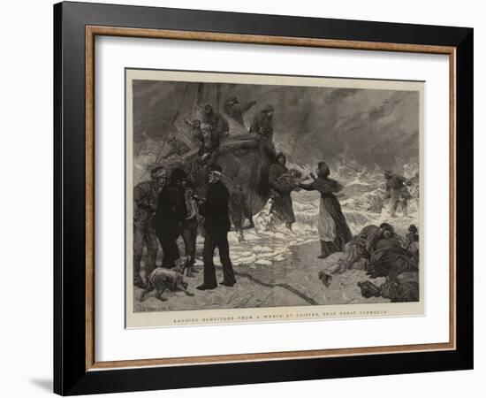 Landing Survivors from a Wreck at Caister, Near Great Yarmouth-Charles Joseph Staniland-Framed Premium Giclee Print