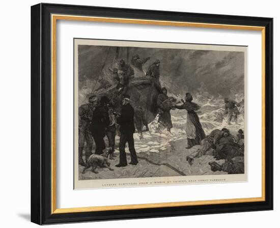 Landing Survivors from a Wreck at Caister, Near Great Yarmouth-Charles Joseph Staniland-Framed Premium Giclee Print