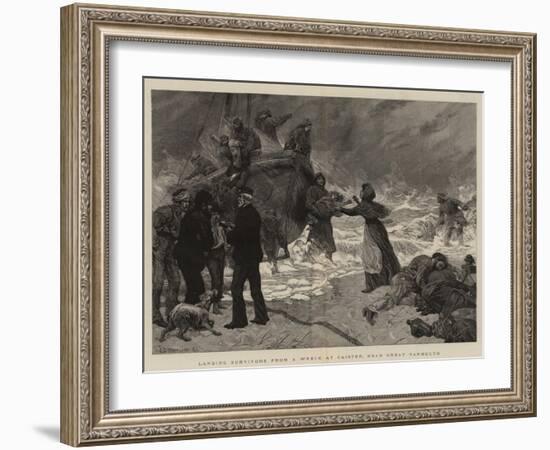 Landing Survivors from a Wreck at Caister, Near Great Yarmouth-Charles Joseph Staniland-Framed Giclee Print