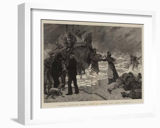 Landing Survivors from a Wreck at Caister, Near Great Yarmouth-Charles Joseph Staniland-Framed Giclee Print