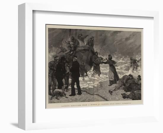 Landing Survivors from a Wreck at Caister, Near Great Yarmouth-Charles Joseph Staniland-Framed Giclee Print