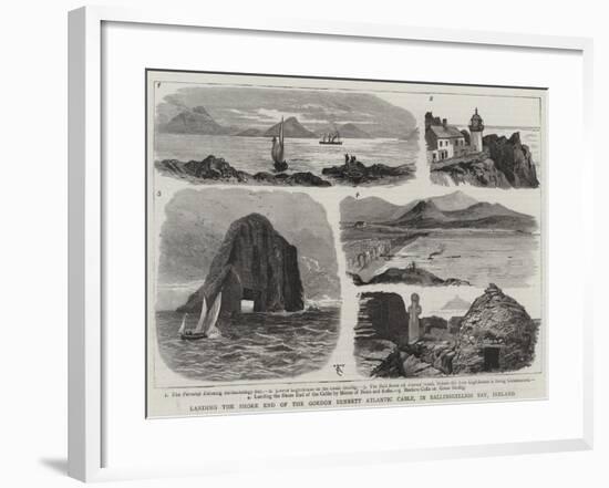 Landing the Shore End of the Gordon Bennett Atlantic Cable, in Ballinskelligs Bay, Ireland-null-Framed Giclee Print