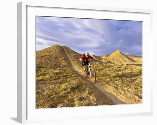 Landon Monholland Mountain Bikes on the Zippy Doo Dah Trail in Fruita, Colorado, Usa-Chuck Haney-Framed Photographic Print