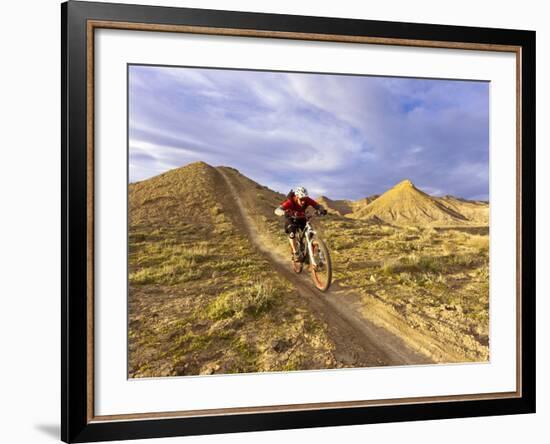 Landon Monholland Mountain Bikes on the Zippy Doo Dah Trail in Fruita, Colorado, Usa-Chuck Haney-Framed Photographic Print