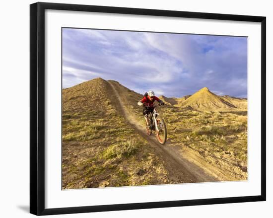 Landon Monholland Mountain Bikes on the Zippy Doo Dah Trail in Fruita, Colorado, Usa-Chuck Haney-Framed Photographic Print