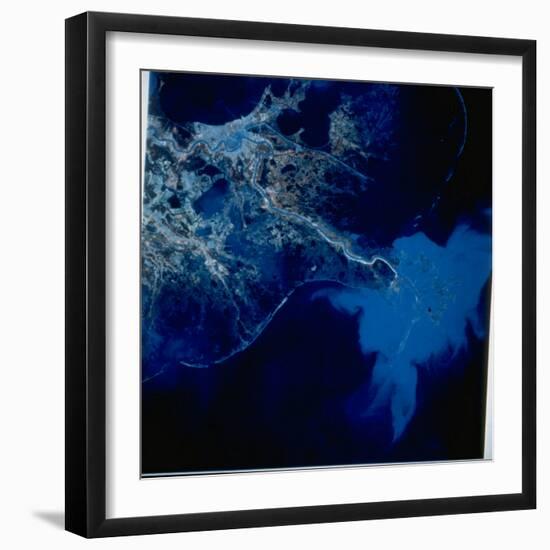 Landsat Image of Mississippi River Pouring Sediment Incl. Pollutants into Gulf of Mexico-null-Framed Photographic Print