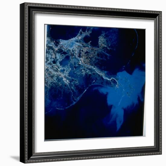 Landsat Image of Mississippi River Pouring Sediment Incl. Pollutants into Gulf of Mexico-null-Framed Photographic Print