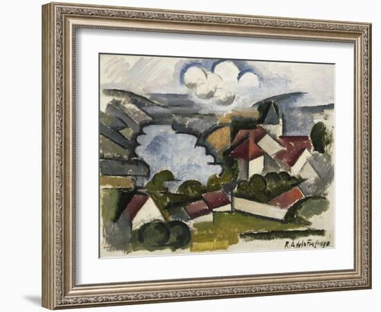 Landscape, 1912 (Oil on Canvas)-Roger de La Fresnaye-Framed Giclee Print