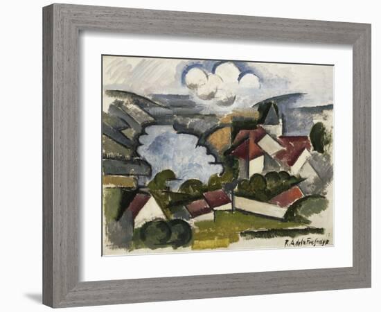 Landscape, 1912 (Oil on Canvas)-Roger de La Fresnaye-Framed Giclee Print