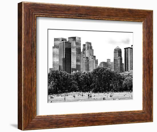 Landscape, a Summer in Central Park, Lifestyle, Manhattan, NYC, Black and White Photography-Philippe Hugonnard-Framed Photographic Print