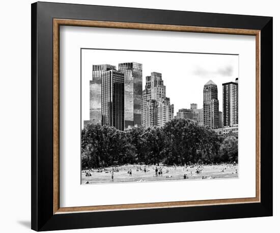 Landscape, a Summer in Central Park, Lifestyle, Manhattan, NYC, Black and White Photography-Philippe Hugonnard-Framed Photographic Print