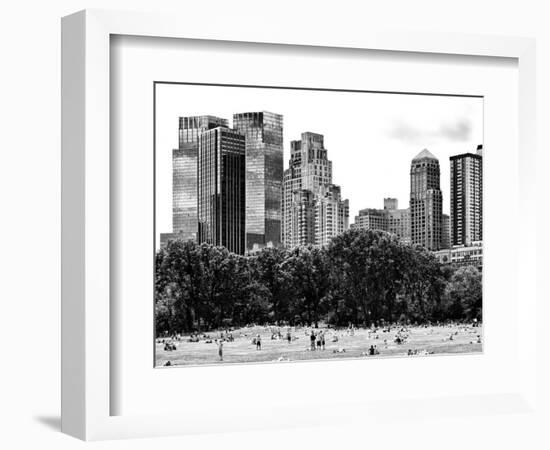 Landscape, a Summer in Central Park, Lifestyle, Manhattan, NYC, Black and White Photography-Philippe Hugonnard-Framed Photographic Print