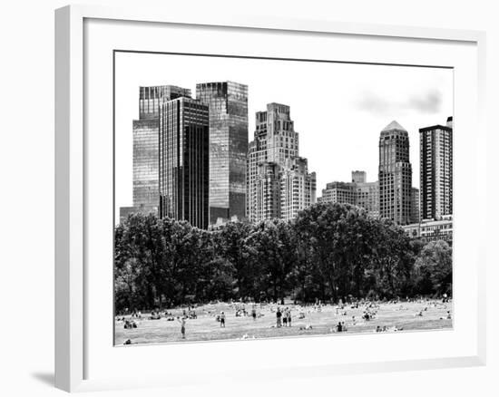 Landscape, a Summer in Central Park, Lifestyle, Manhattan, NYC, Black and White Photography-Philippe Hugonnard-Framed Photographic Print