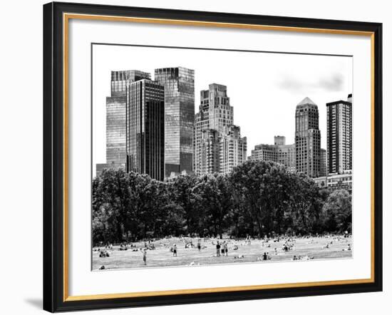 Landscape, a Summer in Central Park, Lifestyle, Manhattan, NYC, Black and White Photography-Philippe Hugonnard-Framed Photographic Print