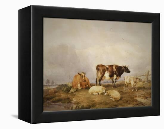 Landscape and Cattle, C1823-1902-Thomas Sidney Cooper-Framed Premier Image Canvas