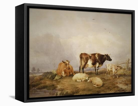 Landscape and Cattle, C1823-1902-Thomas Sidney Cooper-Framed Premier Image Canvas