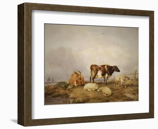 Landscape and Cattle, C1823-1902-Thomas Sidney Cooper-Framed Giclee Print