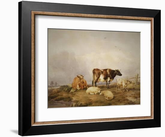 Landscape and Cattle, C1823-1902-Thomas Sidney Cooper-Framed Giclee Print