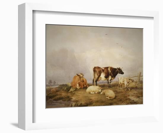 Landscape and Cattle, C1823-1902-Thomas Sidney Cooper-Framed Giclee Print