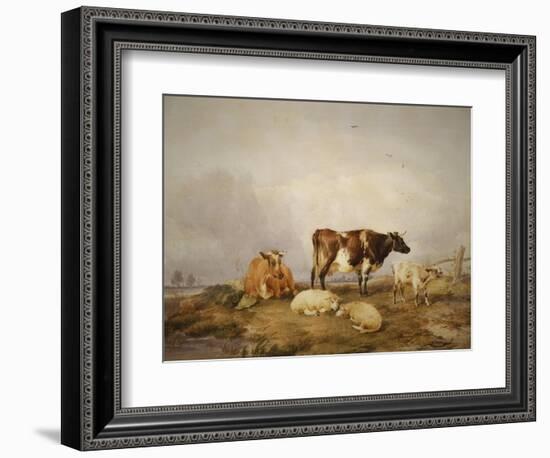 Landscape and Cattle, C1823-1902-Thomas Sidney Cooper-Framed Giclee Print