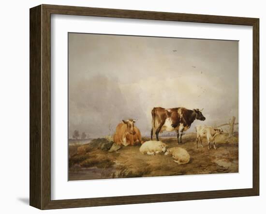 Landscape and Cattle, C1823-1902-Thomas Sidney Cooper-Framed Giclee Print