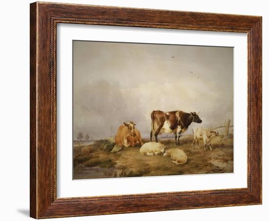 Landscape and Cattle, C1823-1902-Thomas Sidney Cooper-Framed Giclee Print