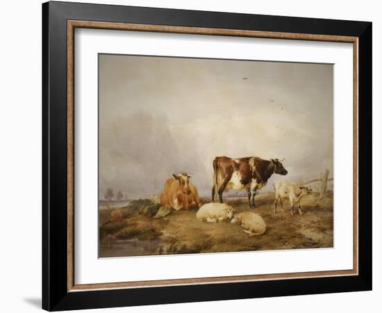 Landscape and Cattle, C1823-1902-Thomas Sidney Cooper-Framed Giclee Print