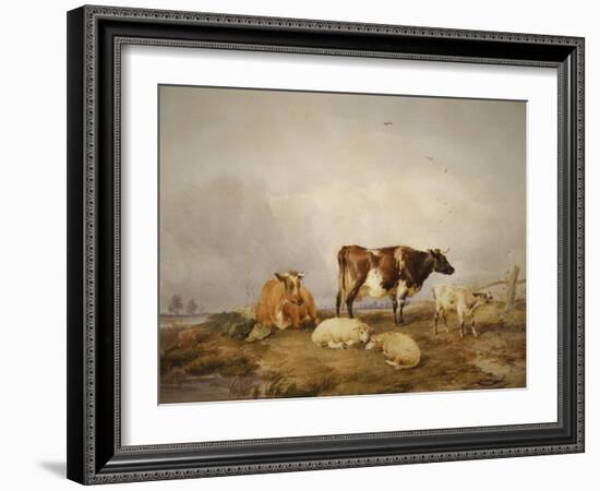 Landscape and Cattle, C1823-1902-Thomas Sidney Cooper-Framed Giclee Print