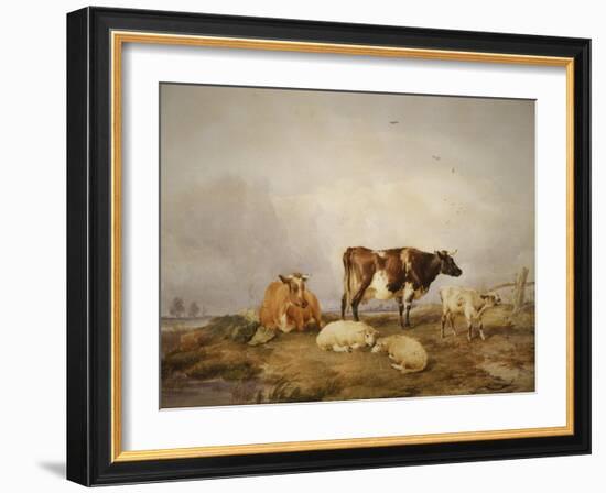 Landscape and Cattle, C1823-1902-Thomas Sidney Cooper-Framed Giclee Print