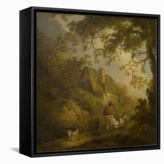 Landscape and Cottage-George Morland-Framed Premier Image Canvas