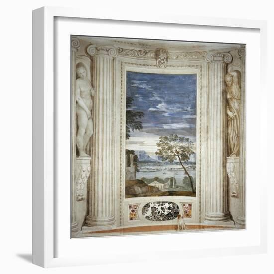Landscape and Dog-Paolo Veronese-Framed Giclee Print