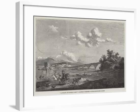 Landscape and Hawking Party, in the Bridgewater Gallery-null-Framed Giclee Print