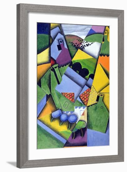 Landscape and Houses at Ceret, 1913-Juan Gris-Framed Giclee Print