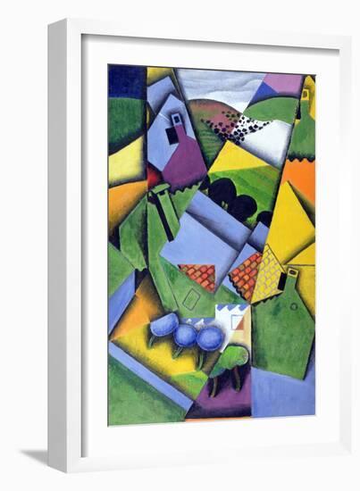 Landscape and Houses at Ceret, 1913-Juan Gris-Framed Giclee Print