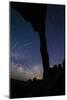 Landscape Arch Silhouetted By Night Sky & Star Trails Of The Moving Earth And Milky Way, Moab, Utah-Jay Goodrich-Mounted Photographic Print