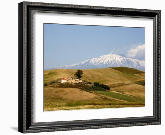 Landscape around Enna with Mount Etna in the Background, Enna, Sicily, Italy, Europe-Levy Yadid-Framed Photographic Print