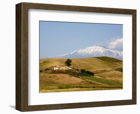 Landscape around Enna with Mount Etna in the Background, Enna, Sicily, Italy, Europe-Levy Yadid-Framed Photographic Print