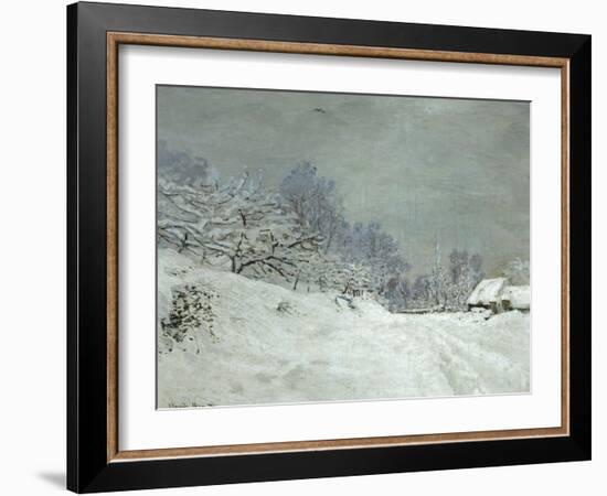 Landscape Around Honfleur, Snow, circa 1867-Claude Monet-Framed Giclee Print