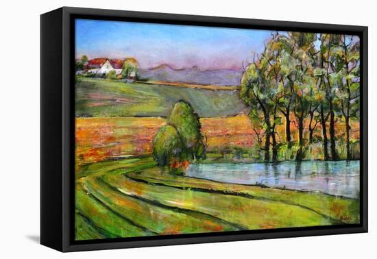 Landscape Art Scenic Fields Painting-Blenda Tyvoll-Framed Stretched Canvas