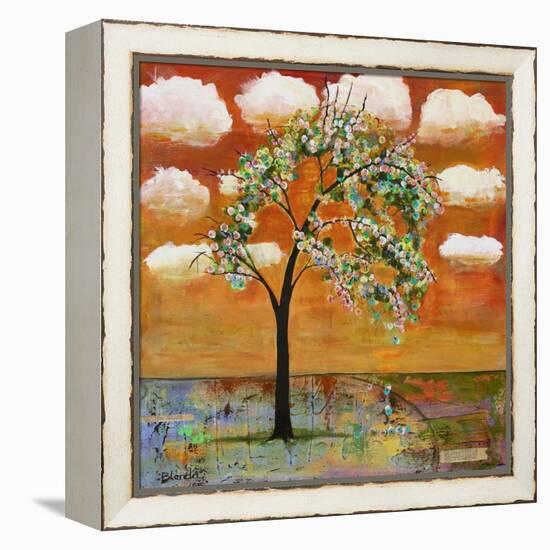 Landscape Art Tree Patterned Tangerine Tango Sky-Blenda Tyvoll-Framed Stretched Canvas