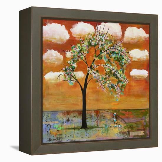 Landscape Art Tree Patterned Tangerine Tango Sky-Blenda Tyvoll-Framed Stretched Canvas