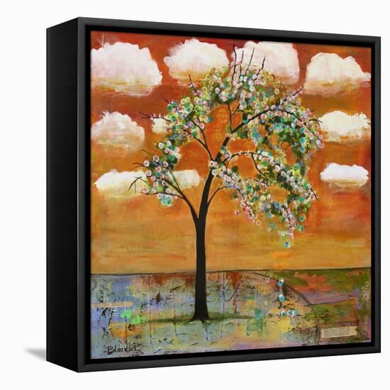 Landscape Art Tree Patterned Tangerine Tango Sky-Blenda Tyvoll-Framed Stretched Canvas