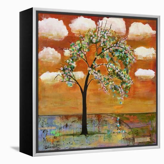 Landscape Art Tree Patterned Tangerine Tango Sky-Blenda Tyvoll-Framed Stretched Canvas