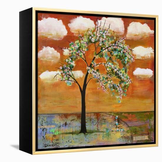 Landscape Art Tree Patterned Tangerine Tango Sky-Blenda Tyvoll-Framed Stretched Canvas