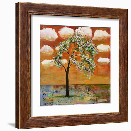 Landscape Art Tree Patterned Tangerine Tango Sky-Blenda Tyvoll-Framed Art Print