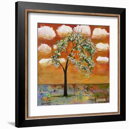 Landscape Art Tree Patterned Tangerine Tango Sky-Blenda Tyvoll-Framed Art Print