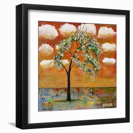 Landscape Art Tree Patterned Tangerine Tango Sky-Blenda Tyvoll-Framed Art Print