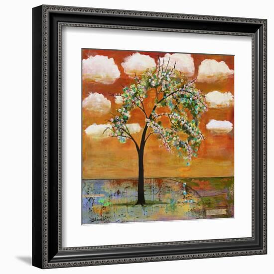 Landscape Art Tree Patterned Tangerine Tango Sky-Blenda Tyvoll-Framed Art Print