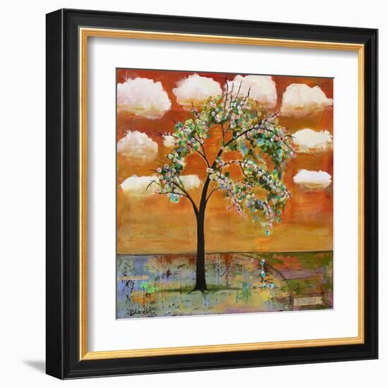 Landscape Art Tree Patterned Tangerine Tango Sky-Blenda Tyvoll-Framed Art Print