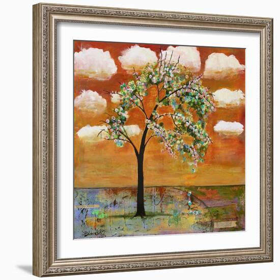 Landscape Art Tree Patterned Tangerine Tango Sky-Blenda Tyvoll-Framed Art Print